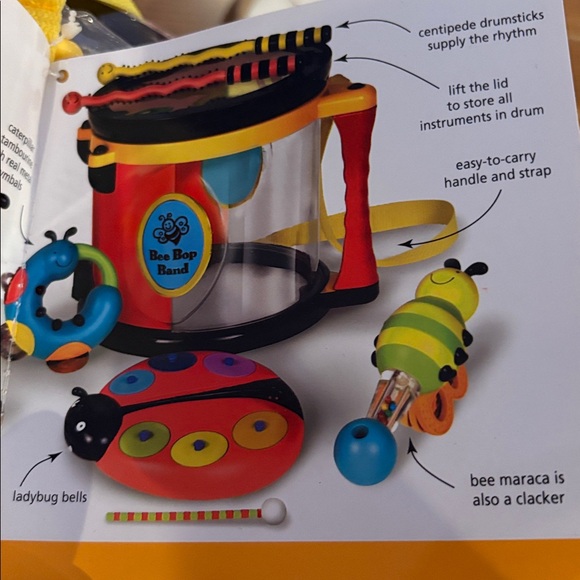 Parents Magazine Bee Bop Band Drum Full of Instruments - Picture 12 of 16
